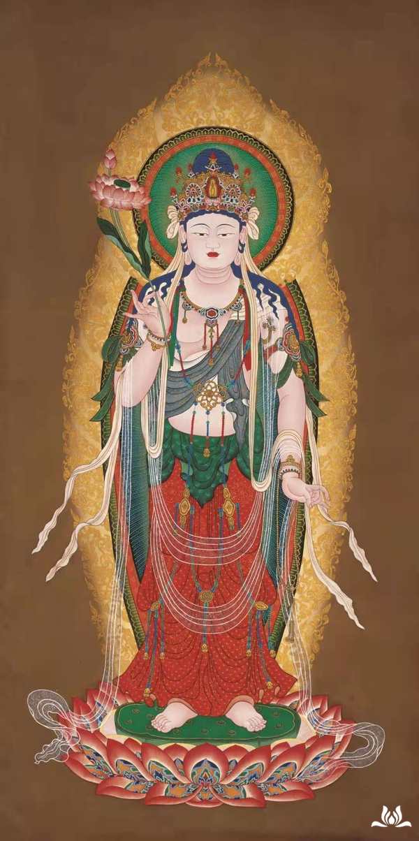 大势至菩萨是阿弥陀佛的右胁士,在西方三圣.